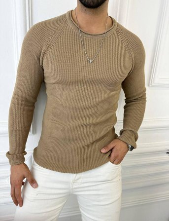 Kazak Slim Fit Natural Pamuk Örme Triko Tüylenmeyen Dar Kesim Kazak