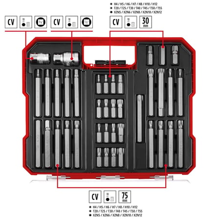 Einhell Orijinal XL-CASE 40 Parça Otomotiv Bits Ucu Set 49109032