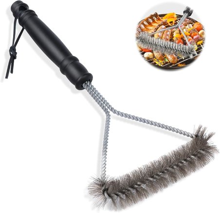 Mangal fırçası, ızgara temizleme fırçası, paslanmaz çelik, ekstra uzun mangal temizleme fırçası, gazlı ızgara için barbekü ızgara temizleme fırçası, ısı yalıtımı, tel fırça, ızgara için mangal
