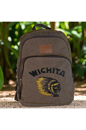 Kaliteli Siyah Vintage Salaş Baskılı Disayn Günlük Gezi Okul Sırt Çantası Revilla Bag 28x38cm