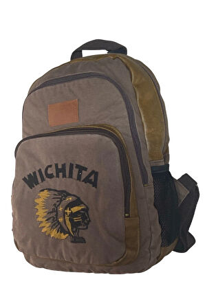 Kaliteli Siyah Vintage Salaş Baskılı Disayn Günlük Gezi Okul Sırt Çantası Revilla Bag 28x38cm