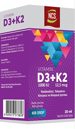 Flx Coenzyme Q-10 200 Mg 60 Tablet + Ncs Vitamin D3 Vitamin K2 20 ML