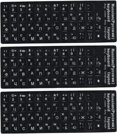 MR01 Rusça Klavye Sticker/3 Adet-Laptop PC Uymlu-Silinmez/Rusça İngilizce Klavye Etiketi