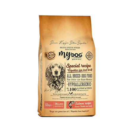 MYDOG ORIGINAL HYPOALLERGENIC SOMON BALIKLI KÜÇÜK IRKLAR İÇIN KÖPEK MAMASI (12KG) ( BÜYÜK TANE)