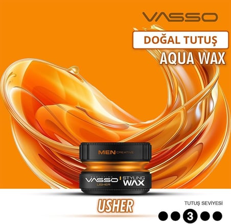 Parlaklık Kazandıran Wax | Tüm Saç Tipleri | Doğal Tutuş ve Doğal Parlaklık | AQUA Usher 150 ml