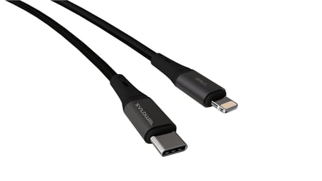 Wahoo Type C-Lightning 27Watt PD Hızlı Şarj Kablosu, Siyah/Antrasit Metal (100 CM)