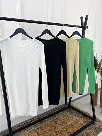 Kazak Slim Fit Natural Pamuk Örme Triko Tüylenmeyen Dar Kesim Kazak