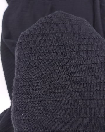 Siyah Renkte Örgüsünden Enine Çizgili Yumuşak Esnek Triko Örme Kumaş Hırkalık & Kazaklık En: 125cm