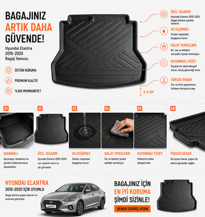 Hyundai Elantra 2015-2020 Arası Bagaj Havuzu