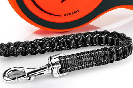 Flexi xtreme m boy şerit tasma 5metre otomatik şeritli köpek uzatma max 35kg turuncu şeritli medium