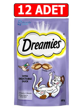 Dreamies ördekli kedi ödül maması 12 adet x 60 gr