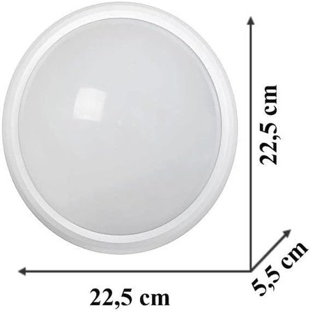 20W Ledli Glop Armatür 6400K Beyaz - Sıva Üstü Tavan Balkon Armatür