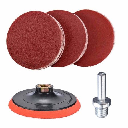 Cırt Zımpara Seti Avuç Taşlama Spiral Ahşap Zımparalama + Matkap Aparatı 115 mm (20 Parça)