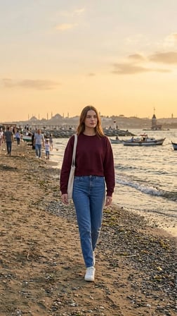 Kadın Crop Sweatshirt Bisiklet Yaka Pamuklu Yumuşak Dokulu Günlük Spor Sweatshirt