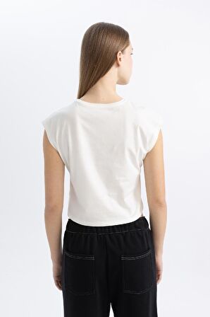 DeFacto Coool Loose Fit Bisiklet Yaka Basic Düz Atlet C5338AX24SMWT32