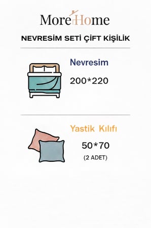 Çift Kişilik Nevresim Seti Leaf - Krem