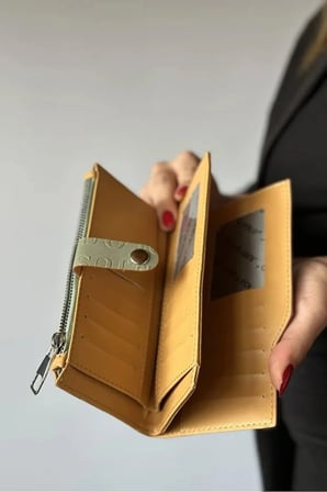Kadın 20 Kart Bölmeli Fermuarlı ve Kapaklı Cüzdan Shopper