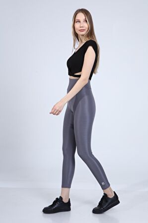 neslice Kadın Parlak Bel Toparlayıcı Tayt M-FÜME