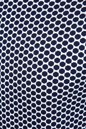 neslice Erkek Lacivert Jakarlı Puantiye Desen Sweatshirt M-LACİVERT