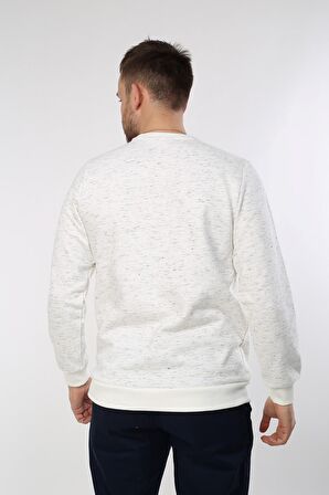 neslice Erkek İnject Ecru Basıc Sweatshirt  M-ECRU