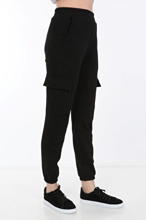 neslice Kadın 4 Cepli Eşofman Altı M-SİYAH