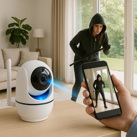 WiFi Akıllı Güvenlik Kamerası | 360° Görüş | Hareket Algılama &amp; Anlık Bildirim | Gece Görüşü | 7/24 Uzaktan İzleme &amp; Bulut Depolama Destekli
