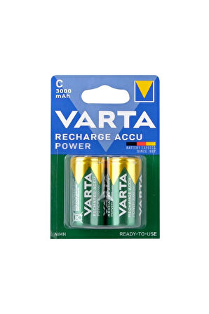 Power Accu Ready 2 Use 3000 Mah Şarj Edilebilir C Size Orta Boy Pil 2'li