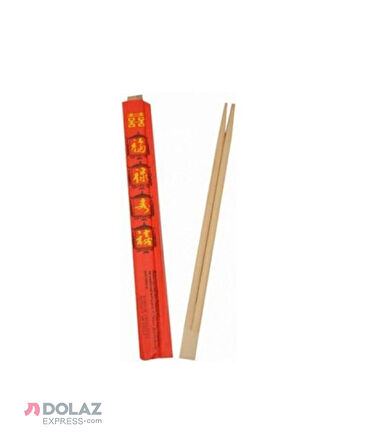 Green Bamboo Bambu Chopstick Kırmızı Ambalaj 24 Cm 100 Adet