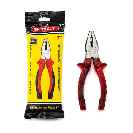 Saplı Pense 180 mm (7") Kırmızı Şeffaf