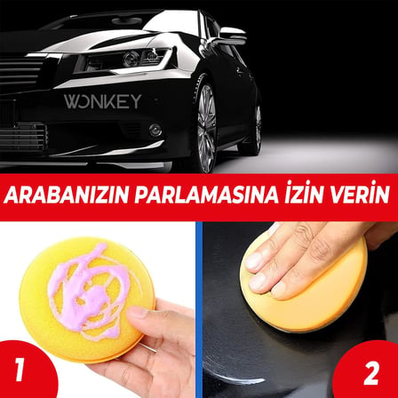 - 4 Adet Pasta Cila Wax Pedi Süngeri, Araba ve Torpido Parlatma ve Temizleme Aplikatörü