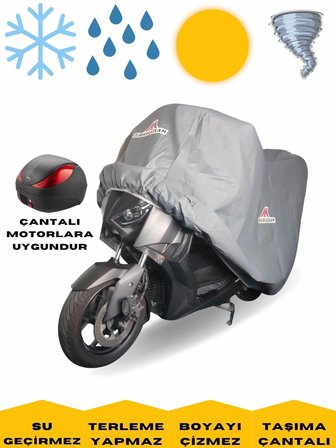 Sym Xpro Cargo Efi Arka Çantalı Motor Brandası Su Geçirmez Motosiklet Örtüsü