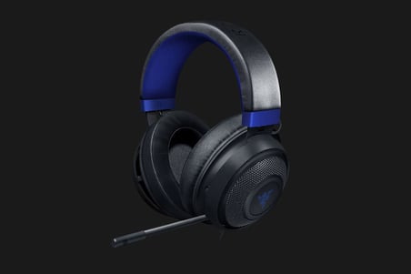 Kraken Konsol için - Kablolu Konsol Oyun Kulaklığı (Özel Ayarlı 50mm Sürücüler, Soğutma Jeli İçeren Kulak Yastıkları, Geri Çekilebilir Mikrofon, Çapraz Platform) Siyah-Mavi