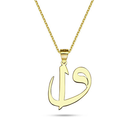 Elif Vav Gümüş Kolye - Altın