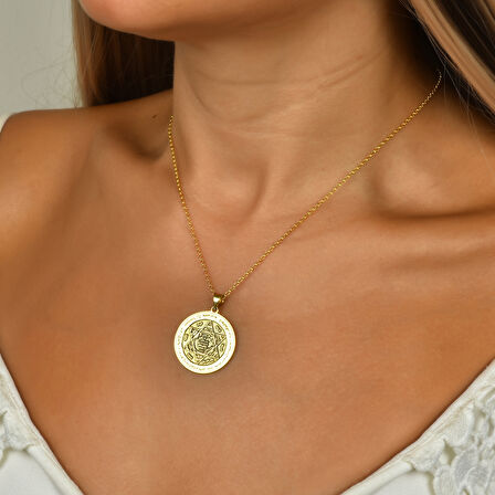 Hz.Süleyman Mührü Gümüş Kolye - Rose