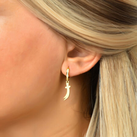 Zülfikar Taşlı Gümüş Küpe - Gümüş