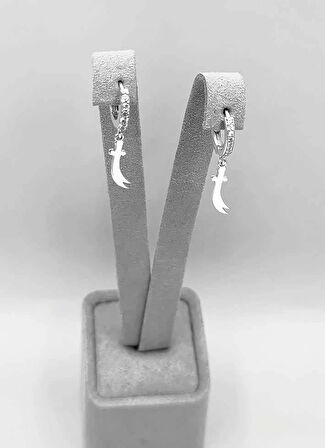 Zülfikar Taşlı Gümüş Küpe - Gümüş