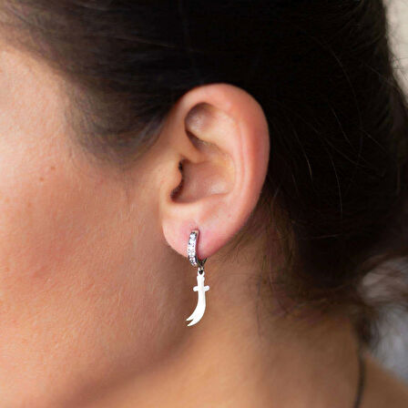 Zülfikar Taşlı Gümüş Küpe - Gümüş