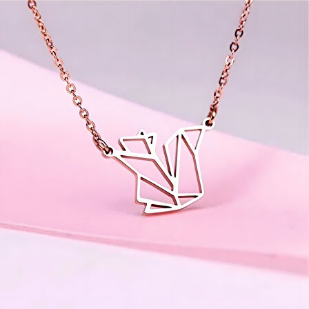 Sincap Origami Gümüş Kolye - Rose