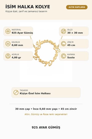 İsim Halka Kolye - Rose