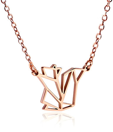 Sincap Origami Gümüş Kolye - Rose