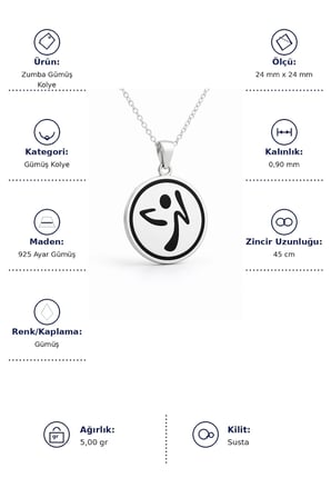 Zumba Kolye - Gümüş