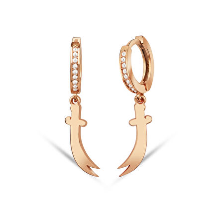 Zülfikar Taşlı Gümüş Küpe - Rose