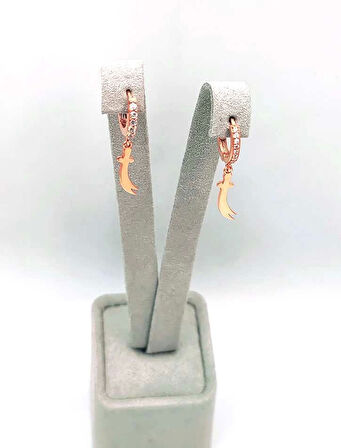 Zülfikar Taşlı Gümüş Küpe - Rose