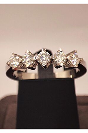 Mozanit 1,50 Ct Beştaş Gümüş Yüzük