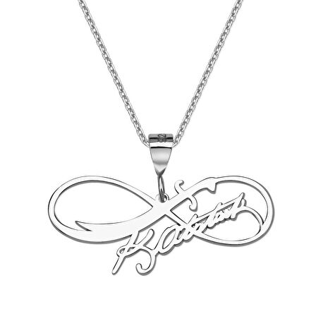 Atatürk İmzalı Zülfikar Sonsuzluk Gümüş Kolye - Gümüş