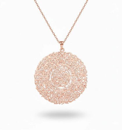 İnşirah Suresi Gümüş Kolye - Rose