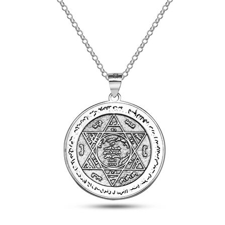 Hz.Süleyman Mührü Gümüş Kolye - Gümüş