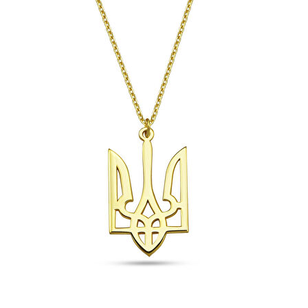 Ukrayna Ulusal Sembolü Gümüş Kolye - Altın