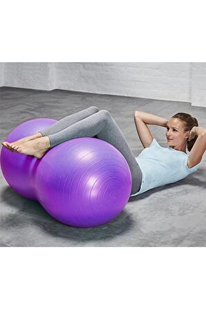 Mor Fıstık Pilates Topu 90x45 cm -Pompa