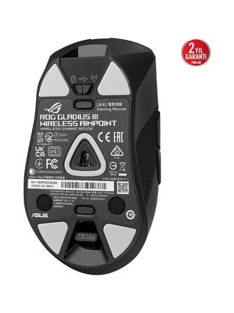 Asus ROG Gladius III Wireless AimPoint Siyah Optik Kablolu/Kablosuz Oyuncu Mouse(Teşhir)